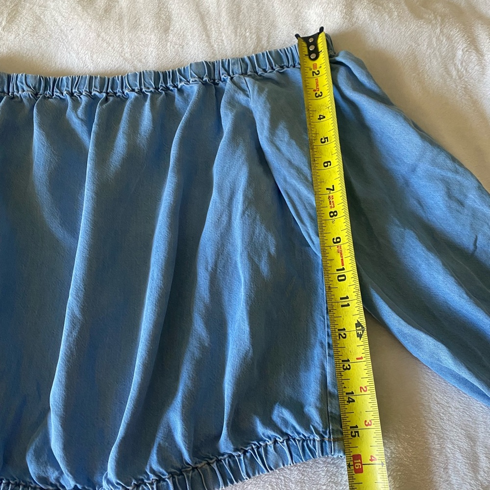 Light Blue Off-Shoulder Top - Picture 5 of 8